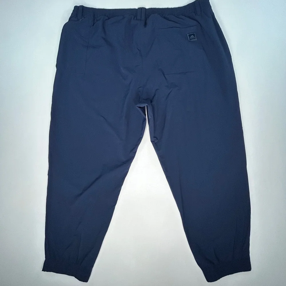 Adidas Mens Golf Pants 40x30 Navy Blue Stretch Performance Tapered Lightweight